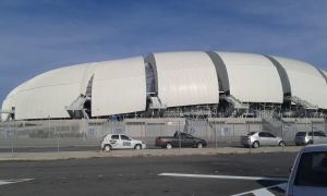 Le stade Arena des Dunas est aujourd'hui l'un des cartes postales de la ville Natal. Celui-ci a été domicile de quatre matchs de foot au cours de la coupe du monde Brésil 2014. (Crédit photo: Fabio Santana)